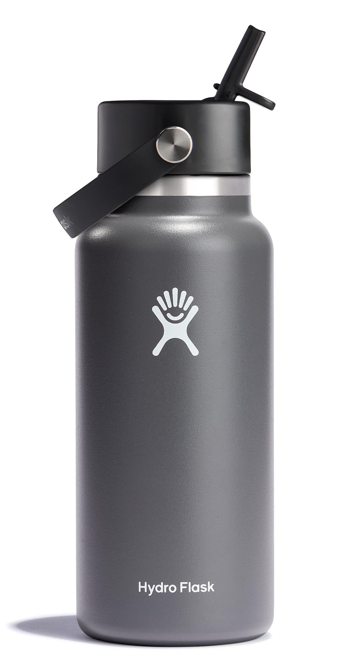 Hydro Flask 32 oz Wide Mouth with Flex Straw Cap Stainless Steel Reusable Water Bottle Stone - Vacuum Insulated, Dishwasher Safe, BPA-Free, Non-Toxic