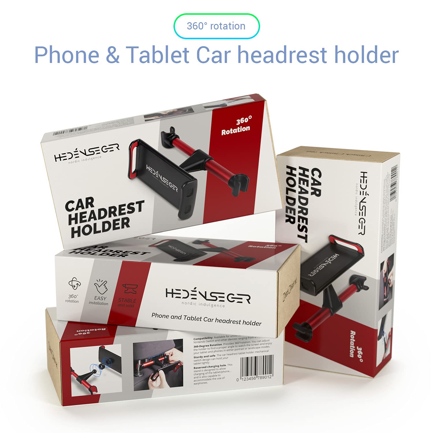 Support Téléphone/tablette Universel Pour Appui-tête De Voiture - Rotation 360°, Compatible 10-28 Cm - 7