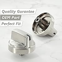 Vista 6 de WB03X29300 Reemplazo de perilla de quemador de superficie superior de acero inoxidable para GE Range OEM, piezas de perilla en forma de D de control