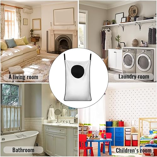 Miniatura 7 de Universe Galaxy - Bolsa de lavandería para colgar sobre la puerta, resistente, portátil, plegable, cesta de lavandería para espacio pequeño para