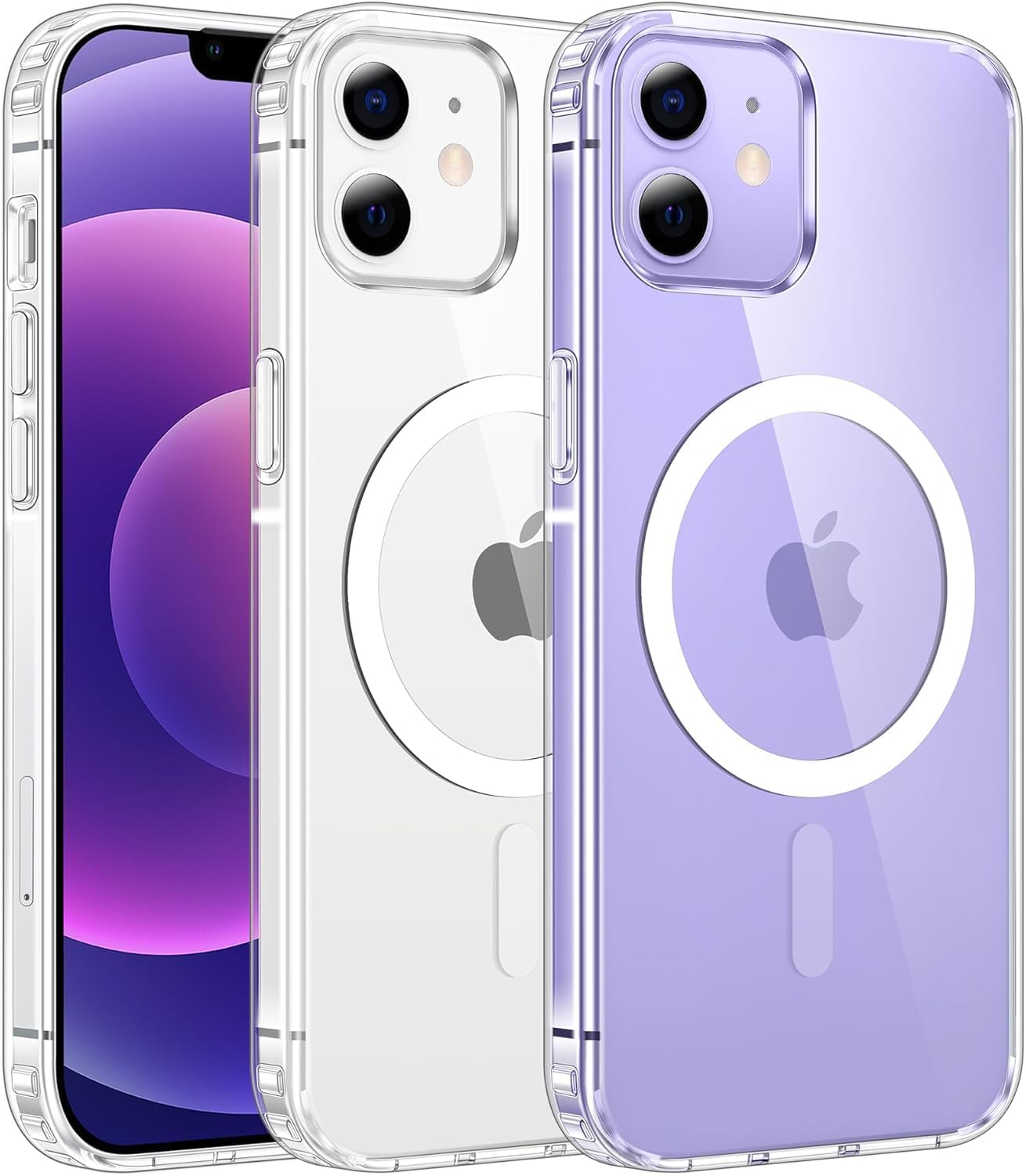 FNTCASE for iPhone 12 Case Clear: iPhone 12 Pro Case Magnetic Phone Cases Compatible with Magsafe Slim Anti Yellowing Military Grade Drop Protection Rugged Transparent Cover (A-Clear Magnetic)
