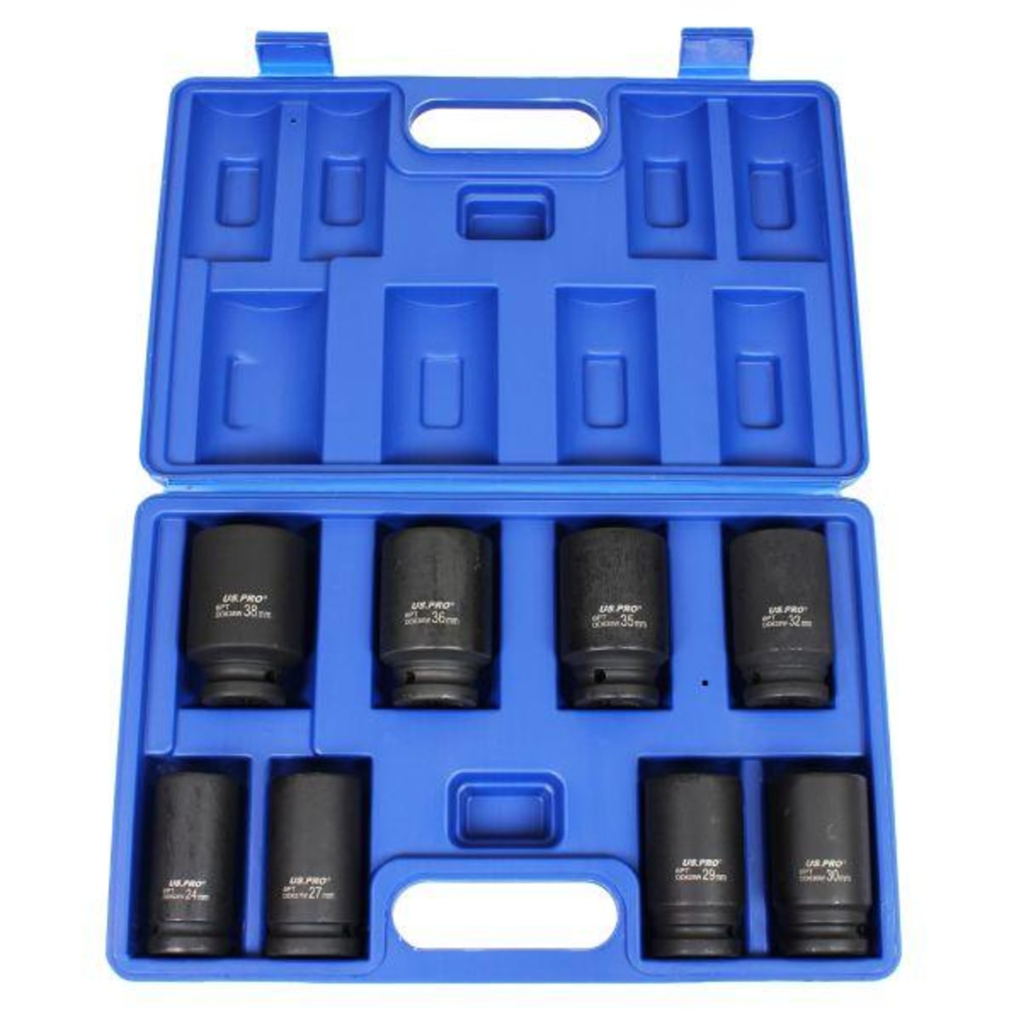 US PRO 8pc 3/4""dr 6 point Deep Impact Sockets Set 24 27 29 30 32 35 36 38mm