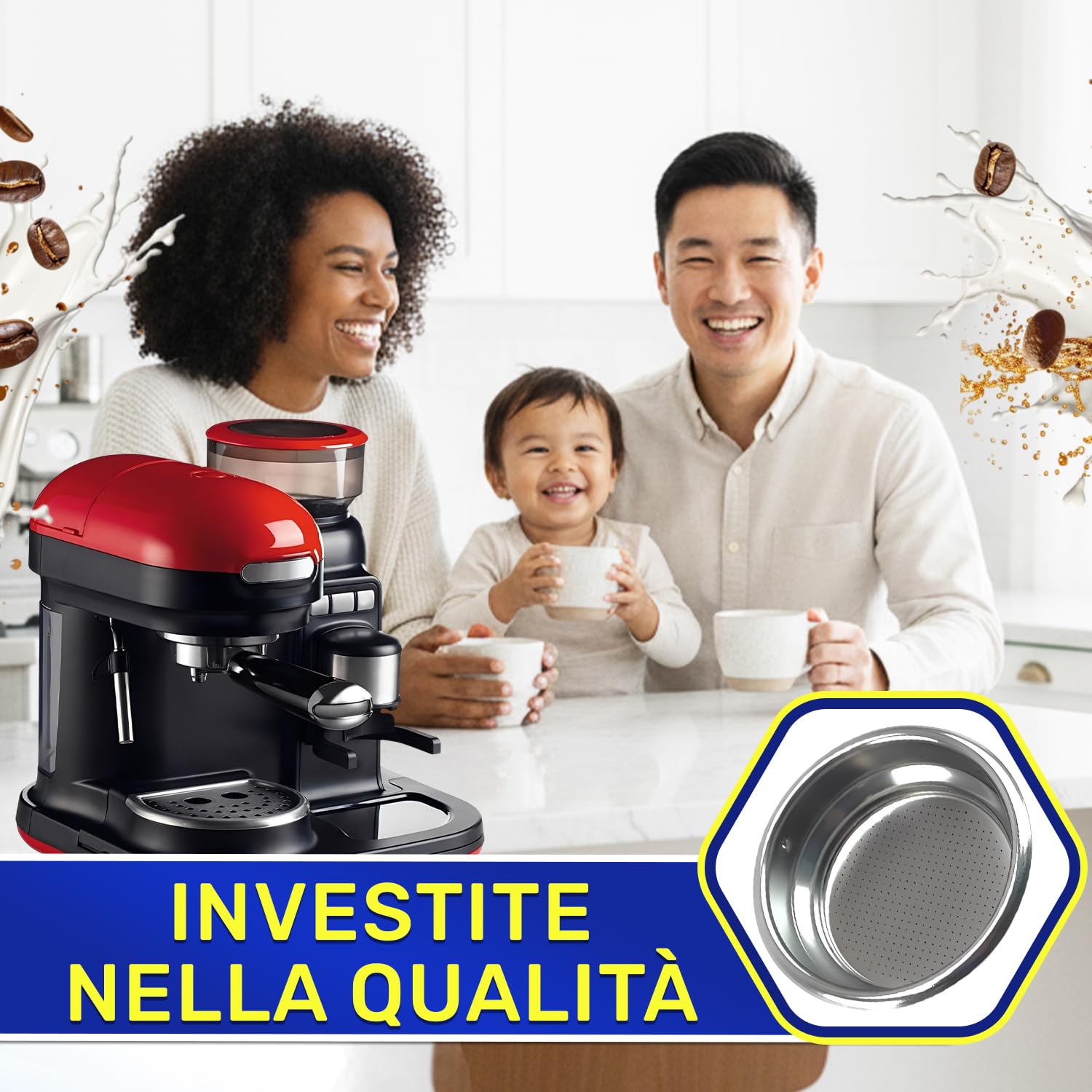 Filtro Caffettiera Filtro Cafe per Portafiltro Caffettiera con Codice Originale AT4056001200 per Ariete 1318 - Garanzia 10 Anni - MONTERAL