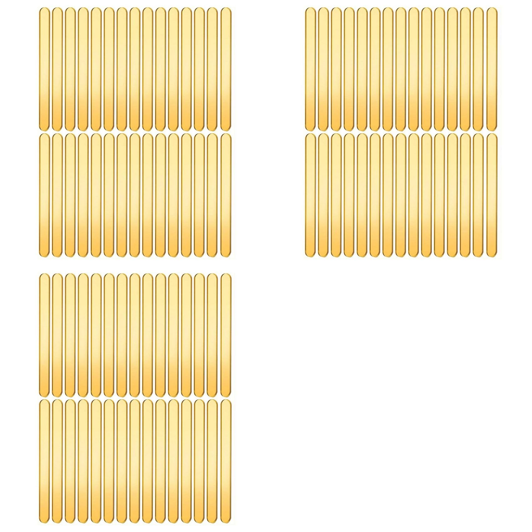 Hndhbfgrt 105pcs Gold Acrylic Sticks, Reusable Sticks for Cakesicle Sticks, Bulk Glitter Sticks