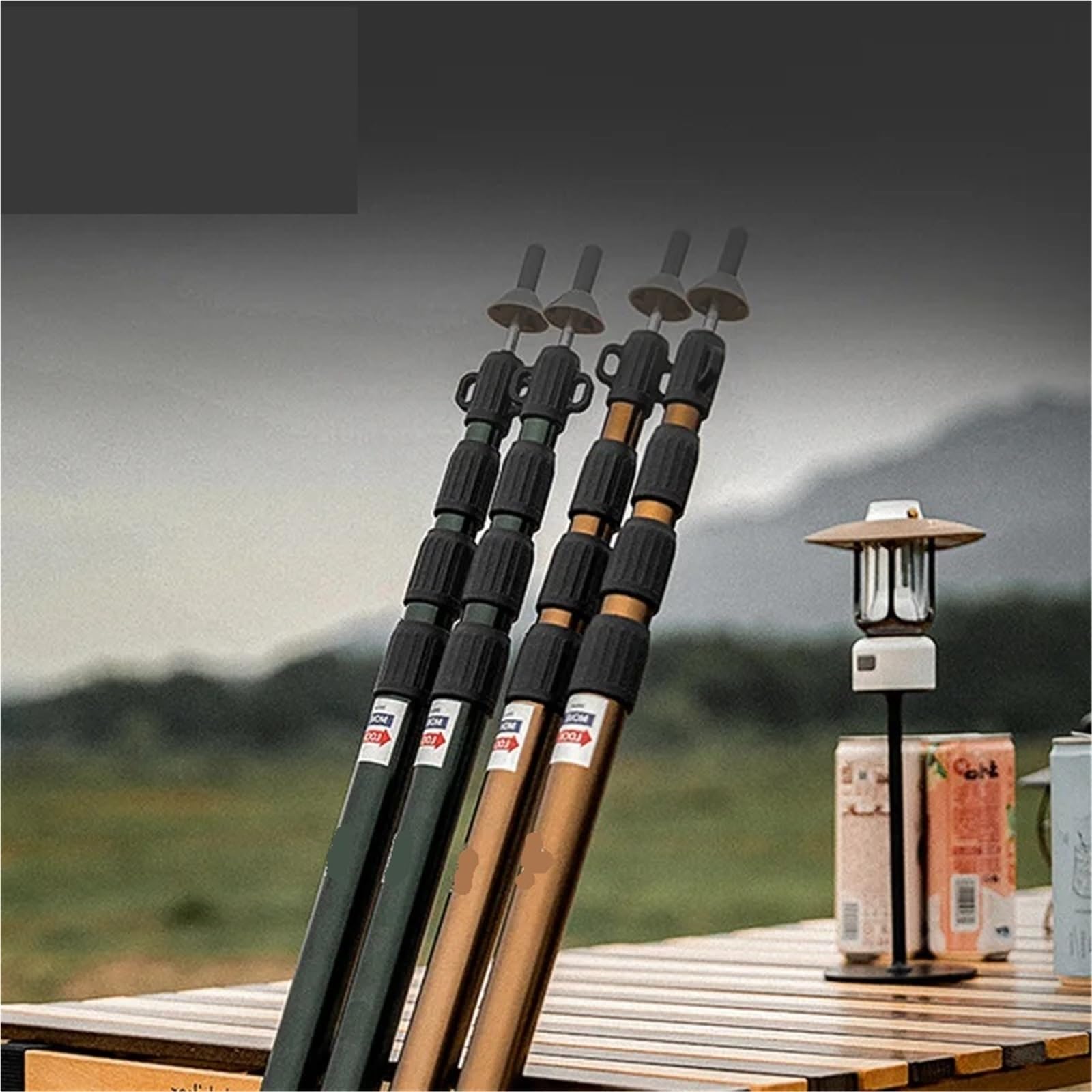 Verstellbares Zeltstangen-Reparaturset aus Aluminiumlegierung, 94–285 cm Länge, 2er-Pack, Mehrfarbig for Camping-Ersatz