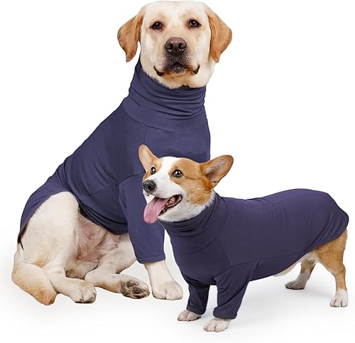 Vista 8 de LIANZIMAU Camiseta suave elástica para perros, ropa para perros, pijamas para cachorros, camisas geniales para aliviar la ansiedad de las mascotas