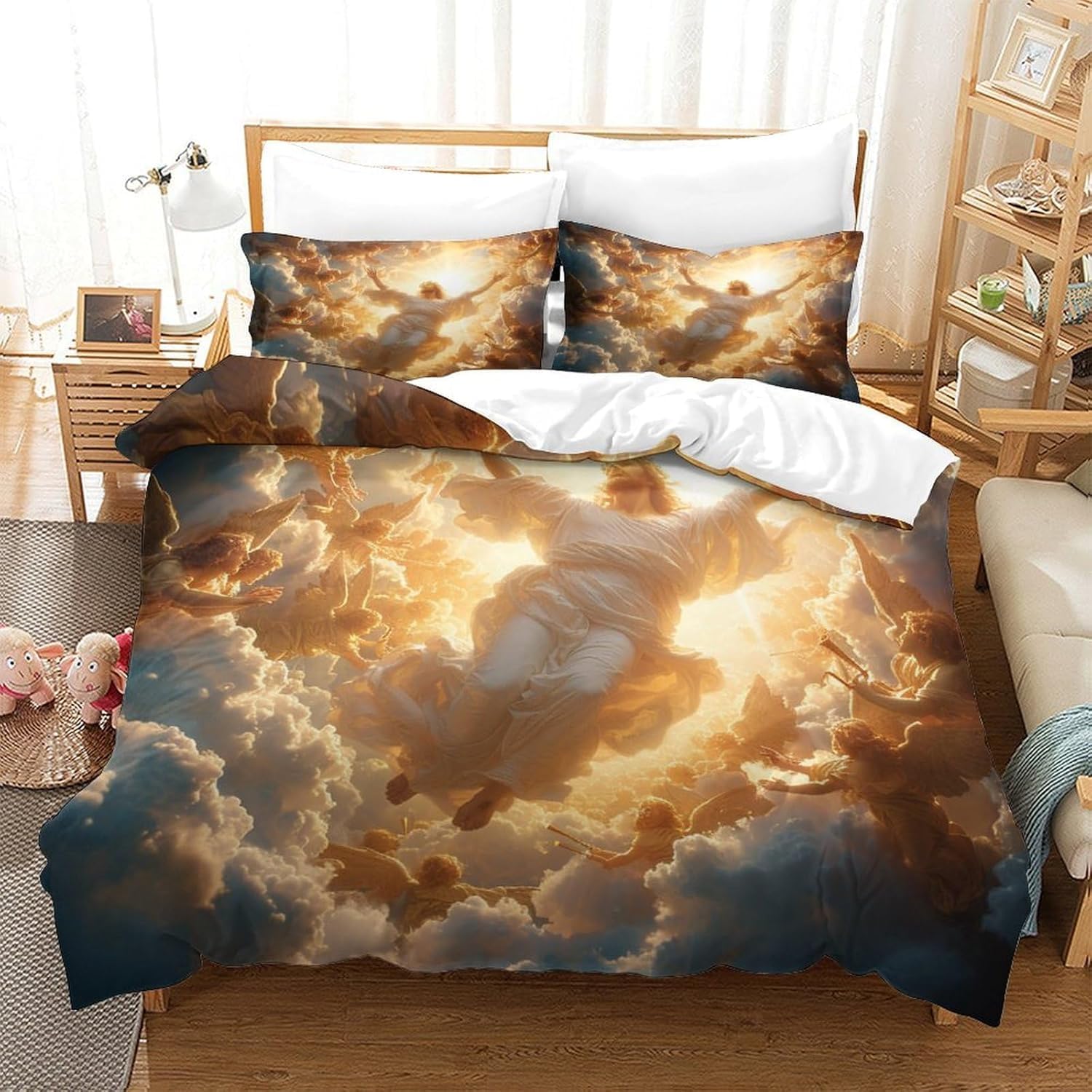 King Duvet Cover Set Boy Retro Characters Printed Bedding -Include 1 Quilt Cover+2 Pillowcases-Soft Hypoallergenic, Easy Care 3D Printed Microfibre Duvet Cover For Kids 230X220 Cm - Com -082U544R900U