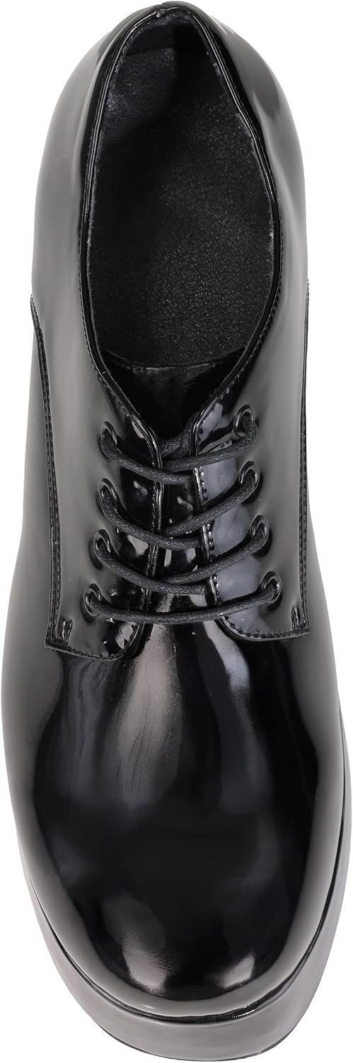 Fun Costumes Men's Patent Black Platform Disco Costume Shoes for 70s, Pimp, Funk, Retro, Halloween Costume Accessory