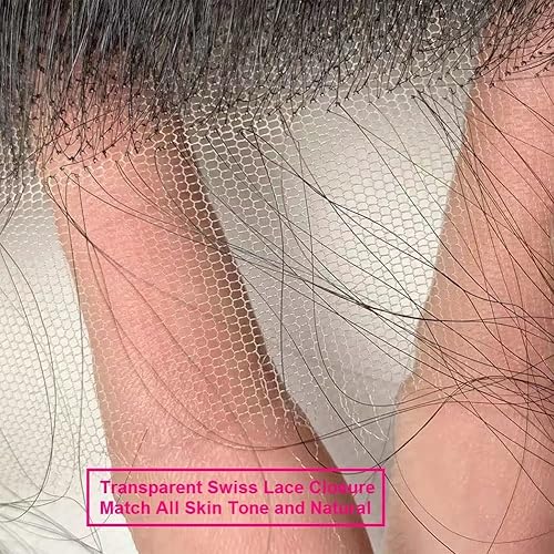 Miniatura 5 de Cabello humano ondulado con cierre de encaje de 10 pulgadas, 4x4, cierre de encaje HD, 100% cabello humano virgen brasileño, cierre de encaje