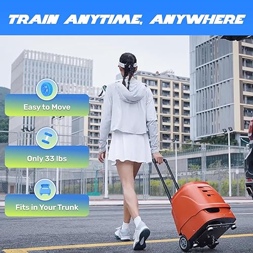 Miniatura 8 de PUSUN｜PT-Smart Tennis Ball Machine: App Control with 12 Built-in Training Modes,6-Level Spin,28-Pt,75 MPH,32.6 lbs,100+ Ball,5H Battery, Portable