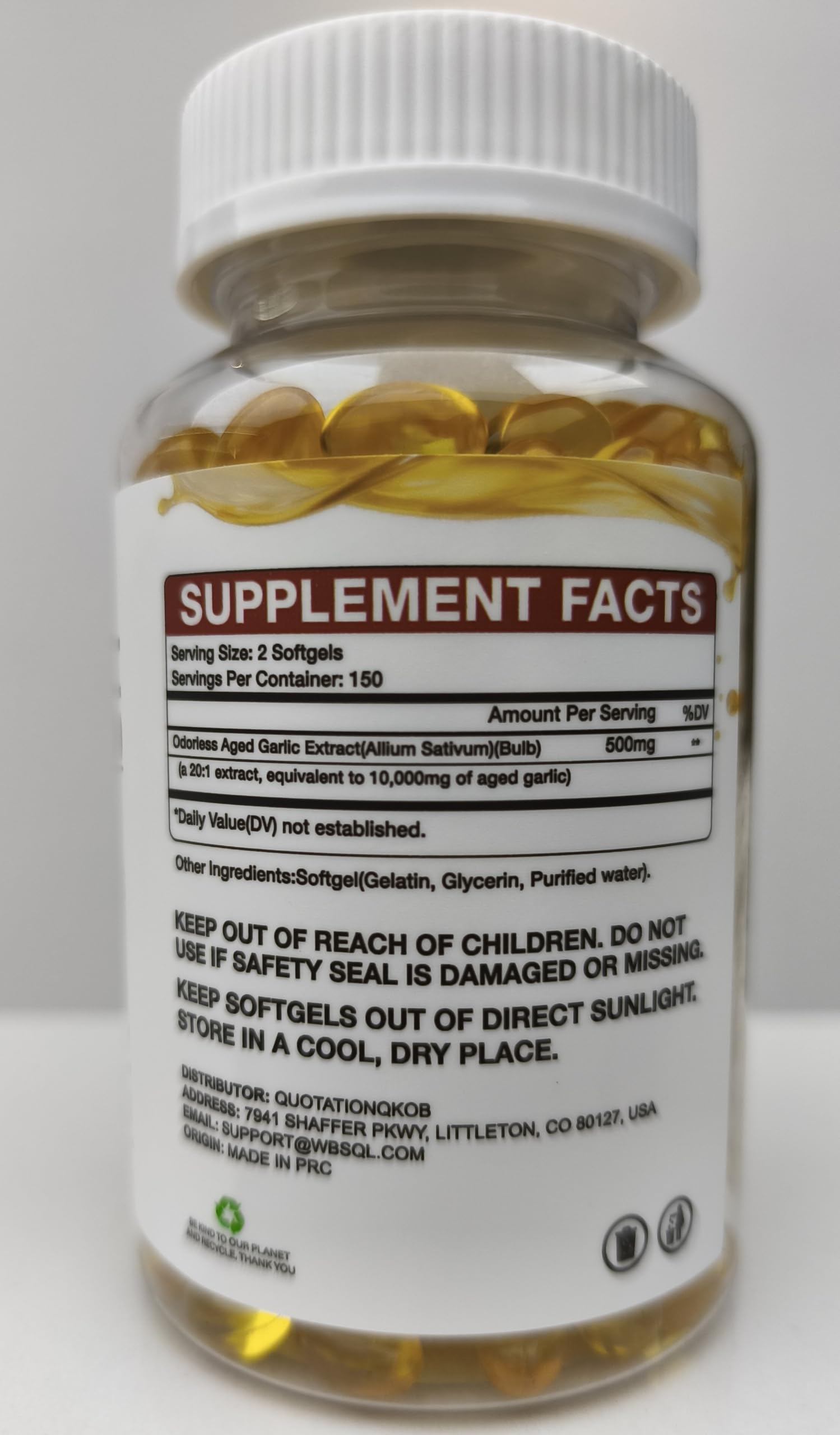 Odorless Aged Garlic Extract 10,000 mg - 300 Softgels, 2 Year Aged Garlic Supplements for Heart & Immune Support - Natural Antioxidant Supplement, Non-GMO, Gluten-Free, Vegan — Amazon image 8