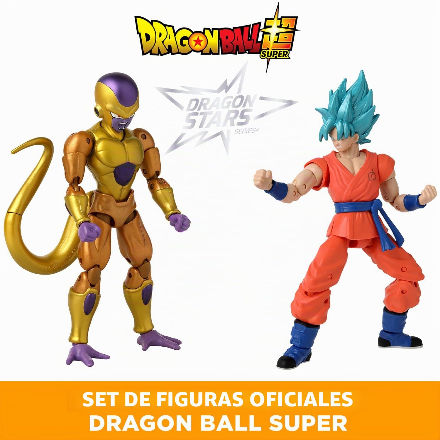 BANDAI - Dragon Ball Super - Figura Dragon Stars 17 cm - Battle Pack - Golden Freezer vs Super Saiyan Blue Goku - 37169