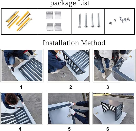 Air Conditioner Covers Outdoor Air Conditioner Privacy Fence Screen Flower Rack Stand for Outside AC Backyard,Brown-A