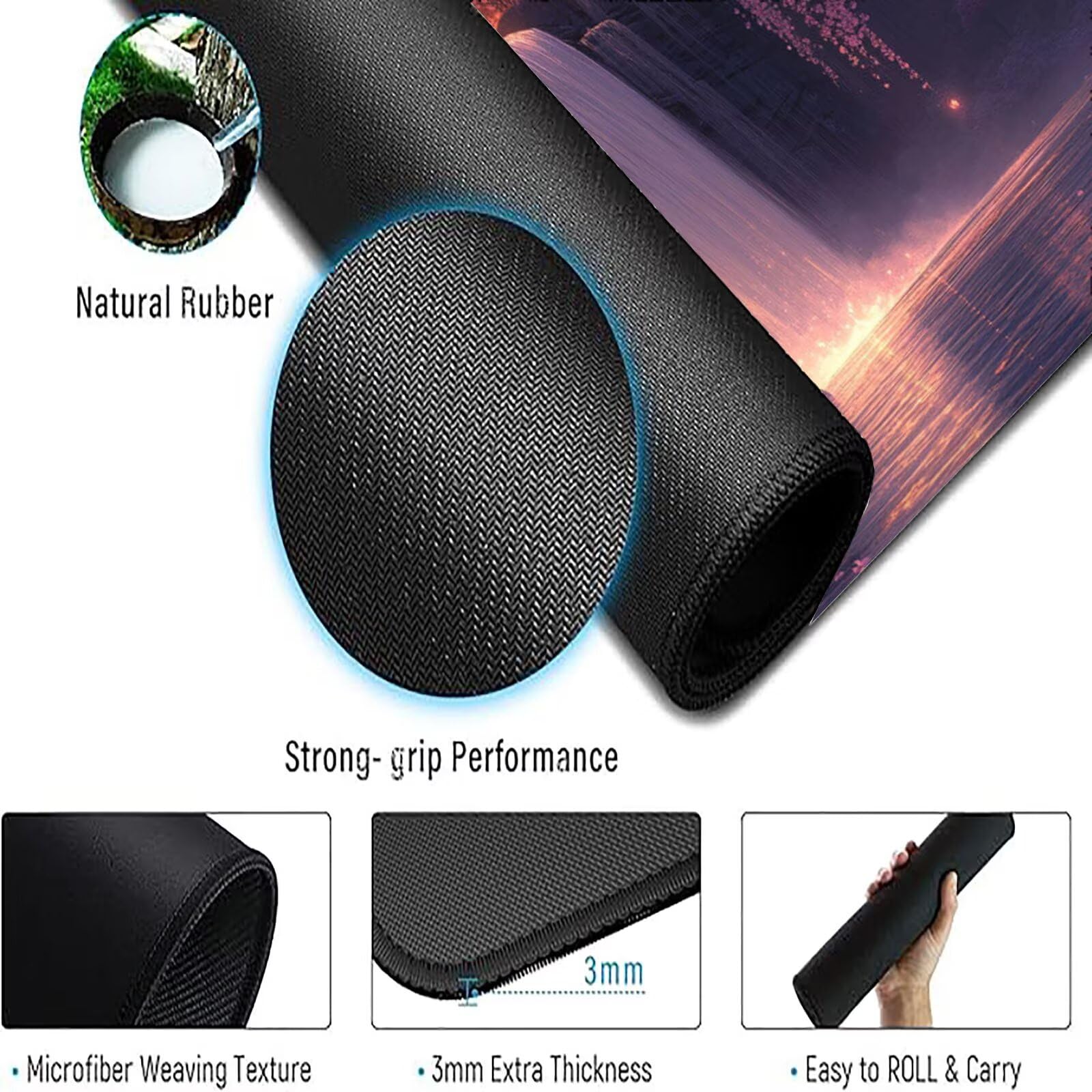 Podkładka pod mysz brązowa XXL 1400 x 700 mm mata biurkowa krajobrazowa podkładka pod mysz jednoczęściowa gumowa podstawa antypoślizgowe krawędzie akcesoria biurowe praca szyta mysz do komputera
