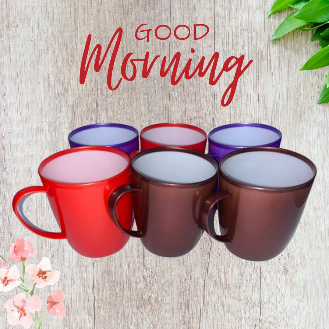 KANSY Plastic Mug with Handle, Lightweight Unbreakable Reusable Cups for Adults Elderly, Kids to Drink Hot, Cold, Coffee, Tea - Image 4