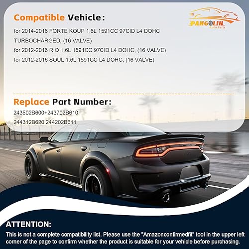 Miniatura 2 de PANGOLIN Kit de cadena de distribución con 2 piñones de engranaje VVT para 2012-2016 Accent Sonata Tucson Veloster Kia Rio Forte5 Soul 1.6L motor,