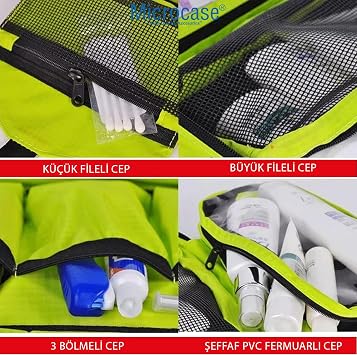 Microcase Practical Hangable Multi-Pane Organizer Bag for Travel and Daily Use - AL5112