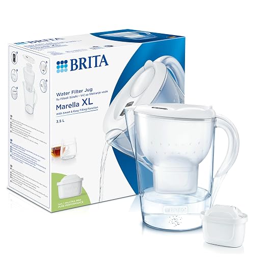 BRITA Marella XL German Made Water Filter Jug 3.5 L White Powerful Filtration with MicroFlow Technology Activated Micro Carbon Pearls for Fresh and Enriched Taste of Water