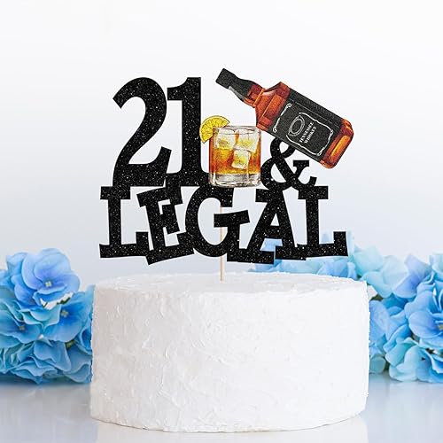 Miniatura 5 de 21 decoración legal para pastel de cumpleaños 21 (whisky)