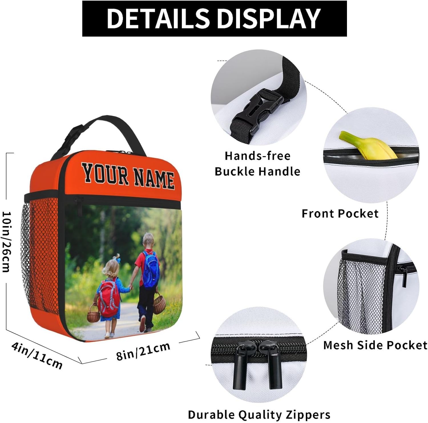 Design Your Lunch Box add Your Like Pictures text logo custom Lunch Bag With Name reusable Insulated Lunch Box Use On Whether It's Work Travel Picnics outdoor Activities B029