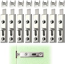H1255 Metal Cabinet Latch, Includes Visible Screws, Straight, Nickel-Plated Steel, Pack of for Furniture, Sliding Cabinet Latch Boxes and Cabinets (4, Silver)