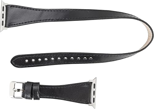 Miniatura 7 de VENOULT Double Tour - Correa de piel auténtica para Apple Watch para mujer, correa de cuero genuino de grano completo para iWatch de 1.929 in, 1.772