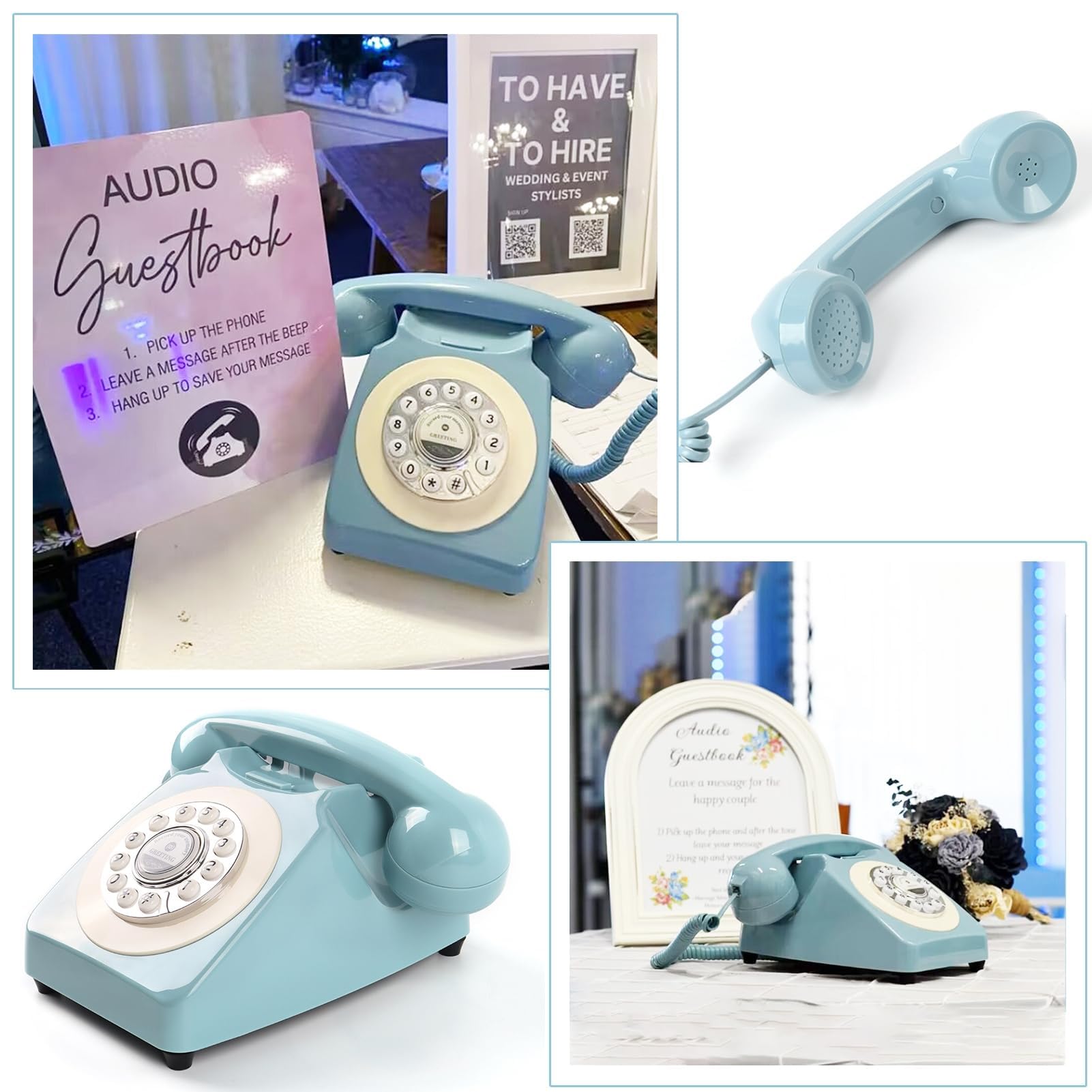 Registrazione Audio Del Libro Degli Ospiti Segreteria Telefonica Personalizzata Alla Moda Con Audio Libro Degli Ospiti Telefono Per Matrimoni Per Matrimoni Feste Compleanni Noleggi Registrazi(Color:C)