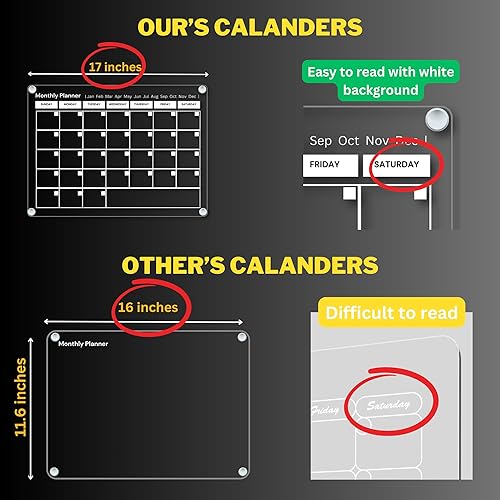 Miniatura 6 de 2-1 pizarra magnética de borrado en seco, tabla de tareas esenciales de apartamento, planificador diario  6 marcadores magnéticos de borrado en