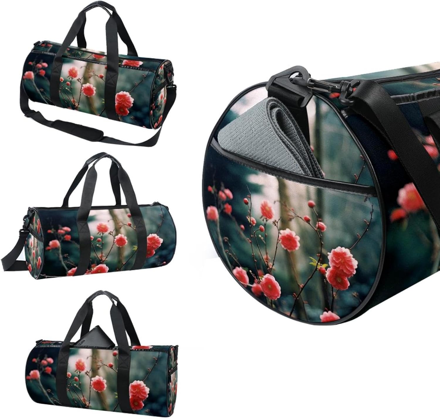Gym Bags for Men,Travel Duffel Bags for Women,Blossom Pink Plant,Workout Bag