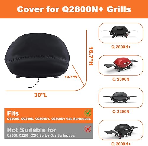 Vista 78 de Cubierta para parrilla Weber SmokeFire EPX6 de 65 pulgadas para parrilla de pellets de leña, resistente al agua, para exteriores, accesorios