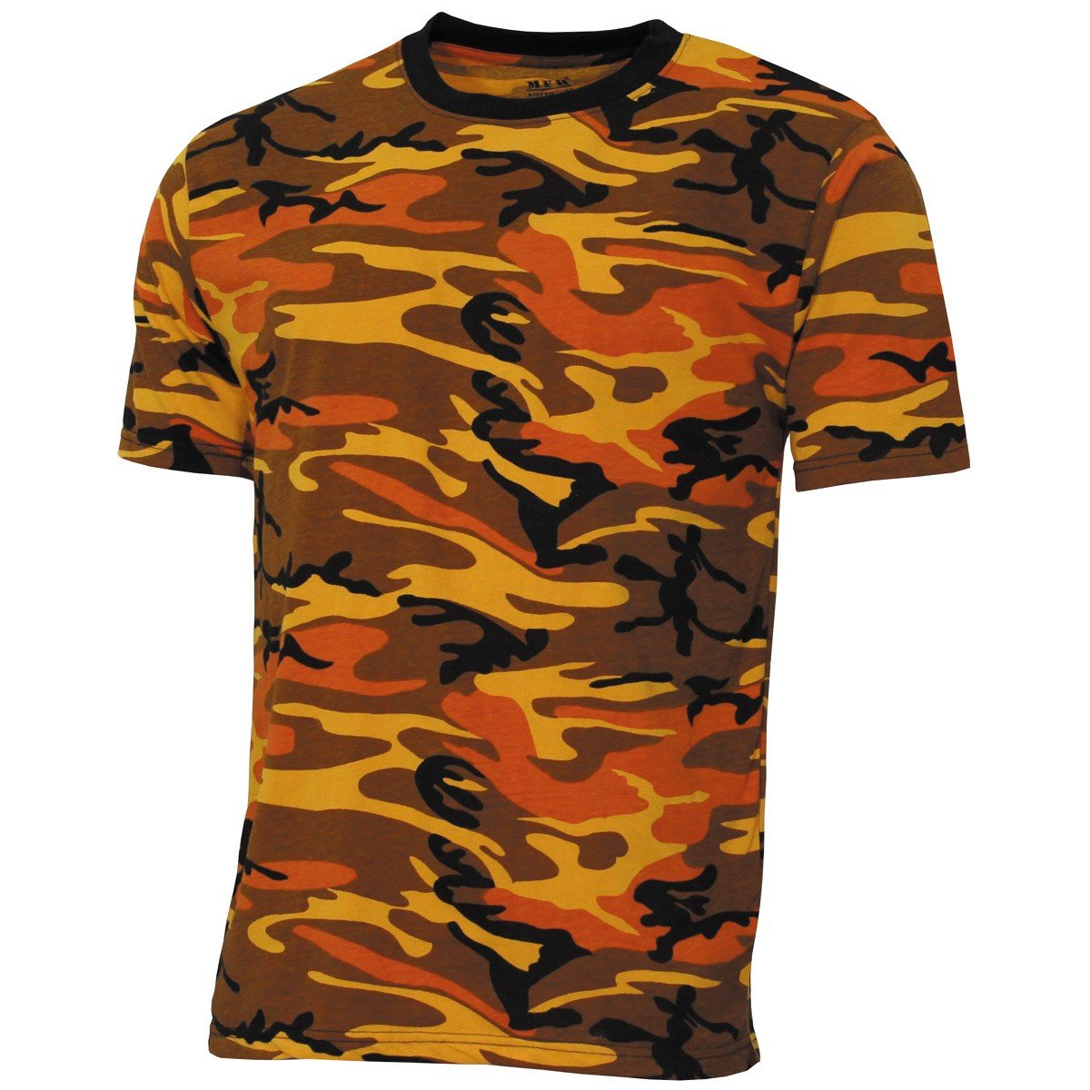 MFH Men's US Streetstyle T-Shirt Orange Camo Size 3XL