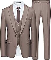 WULFUL Terno Slim Fit Masculino Um Botão 3 Peças Blazer Vestido Negócios Festa de Casamento Colete e Calça