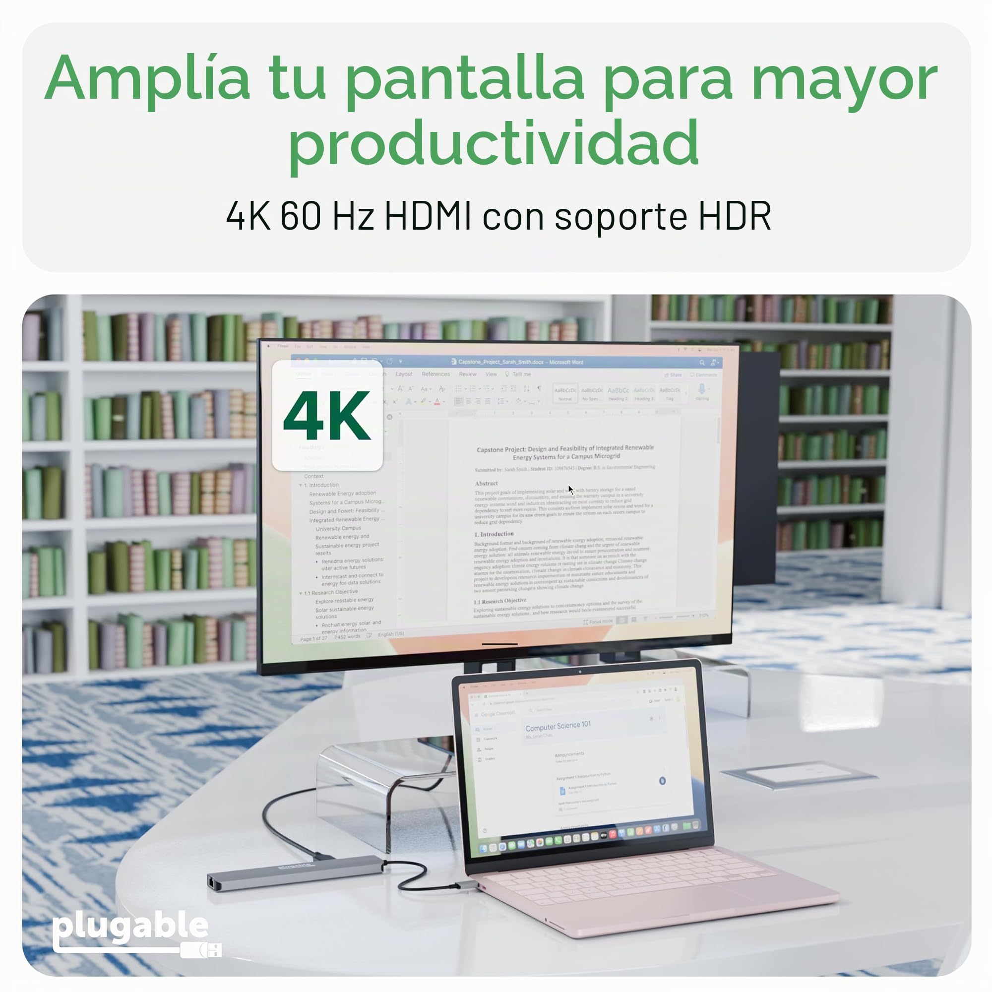 Plugable Hub USB-C 9 en 1 con suministro de energía de 140 W