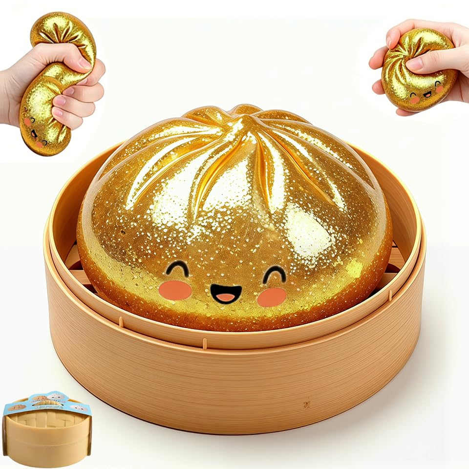 Dumpling Toy, Dumpling Squishy Toy, Dumpling Glitter Squishies, Giant Dumplings Squeeze, Soft Slow Rebound Squishies Dump-lings For Anxiety Stress Relief For Adults Kids