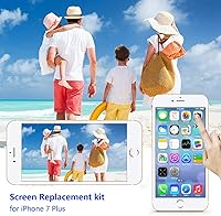 Vista 5 de Reemplazo de pantalla para iPhone 7 Plus de 5.5 pulgadas, color blanco, reemplazo del digitizador de pantalla LCD táctil Diykitpl 3D para A1661