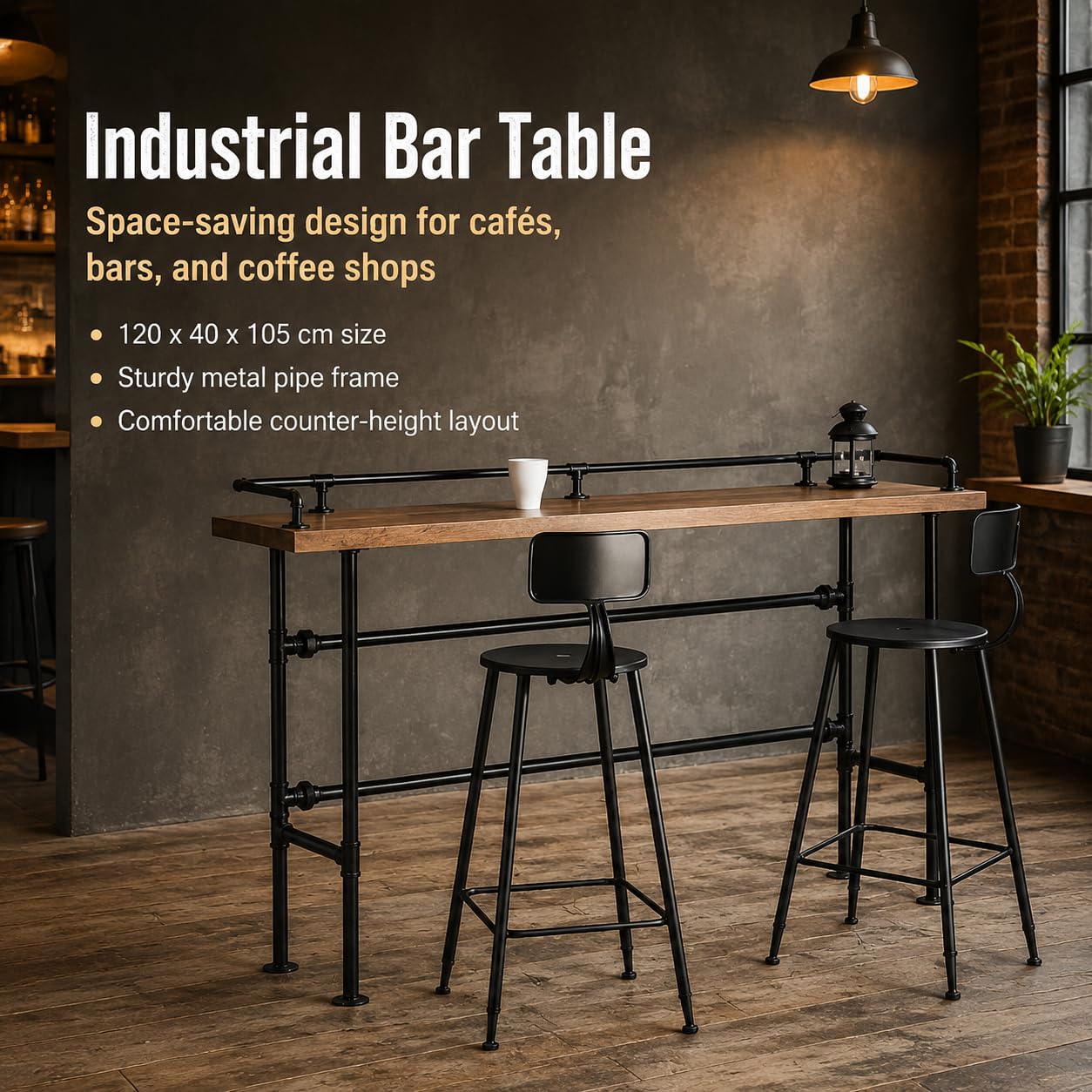 Industrial Counter Pannello Segnaletica Cartoncino Ferro Legno Durevole per Applicazioni Professionali Arredamento Laboratorio Esposizione Bancone Negozio, 120 * 40 * 105cm Spessore Tavola 5cm