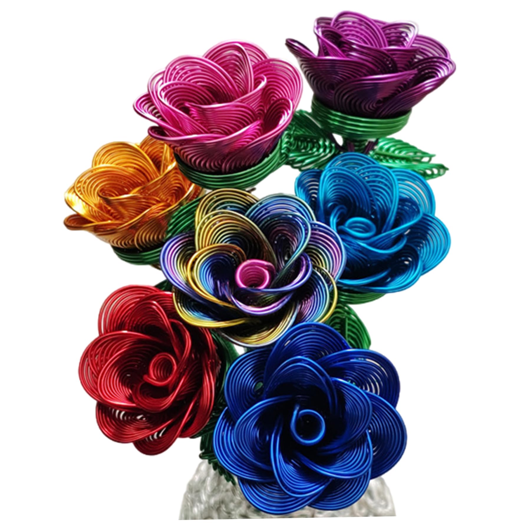 Roses en métal pour mariage et décoration de table romantique