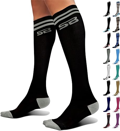 Miniatura 14 de SB SOX - Calcetines de compresión (20-30 mmHg) para hombres y mujeres - Calcetines de compresión para usar todo el día, mejoran el flujo sanguíneo