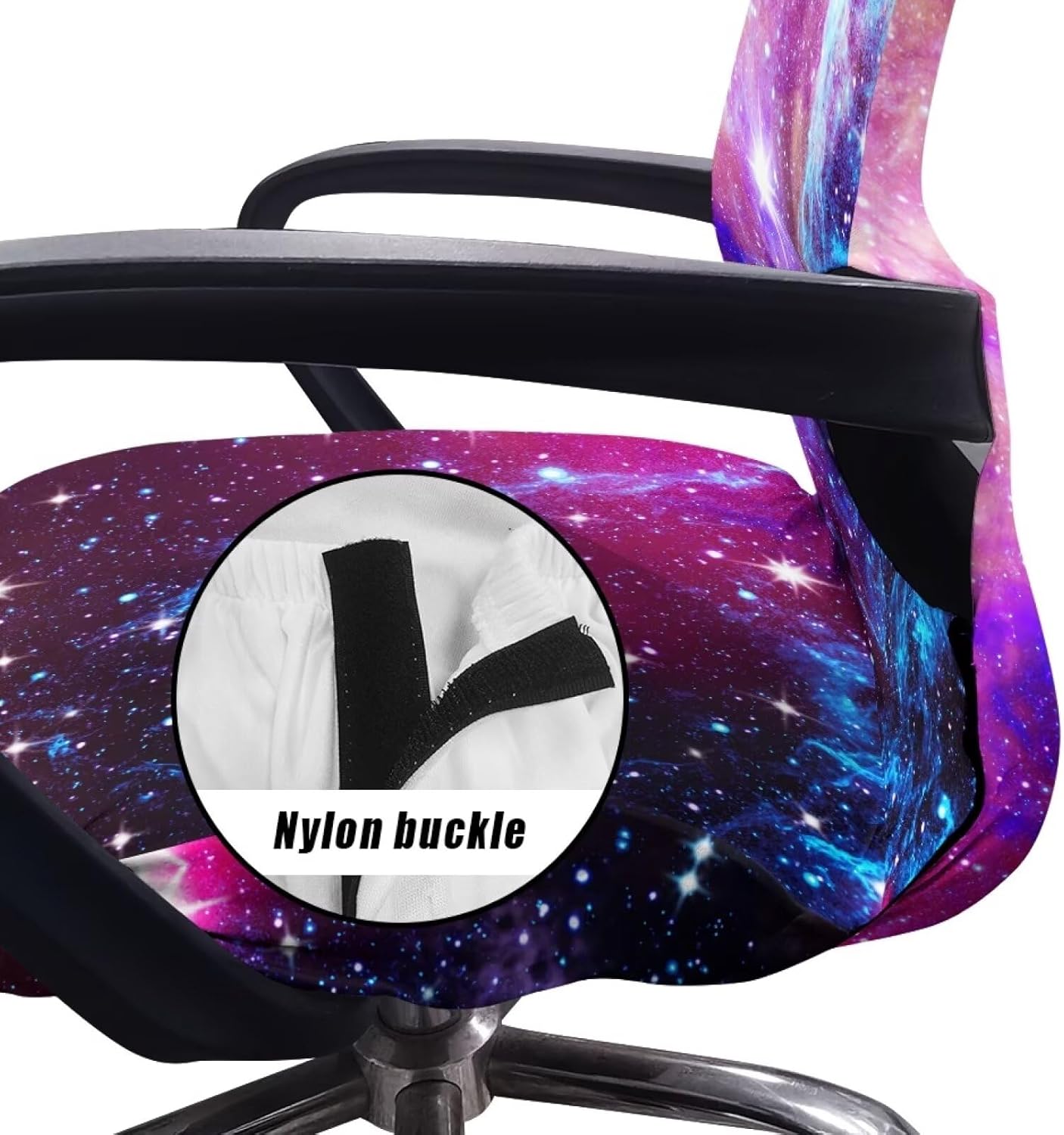 Talayituse Galaxy Print Home Office Chair Covers Stretchable Computer Desk Chair Covers High Back Universal Executive Boss Chair Covers Removable Gaming Chair Covers Machine Washable, L