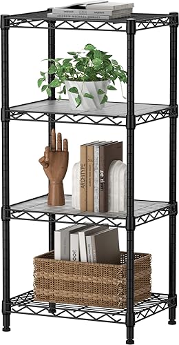 Miniatura 14 de SINGAYE Estante de almacenamiento con 5 estantes de alambre para armario, baño, despensa de metal, cocina, pequeña estantería de garaje,