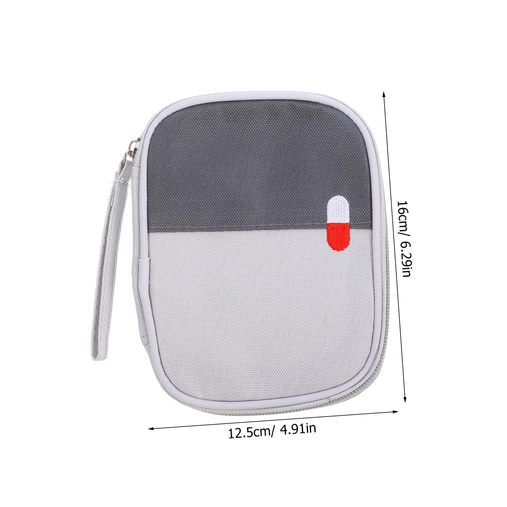 SOESFOUFU Portable Medicine Bag Empty First Aid Pouch Zipper Hiking Travel Essential