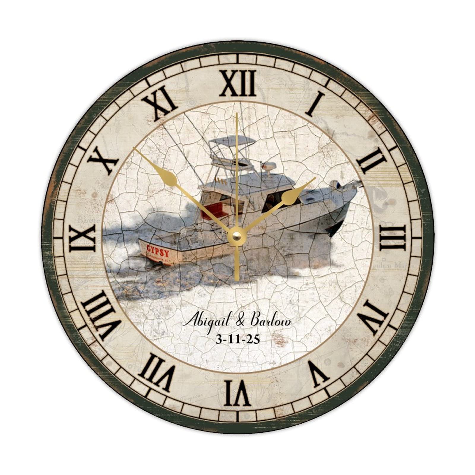 Horloge murale en bois motif voilier, une decoration noble pour la chambre