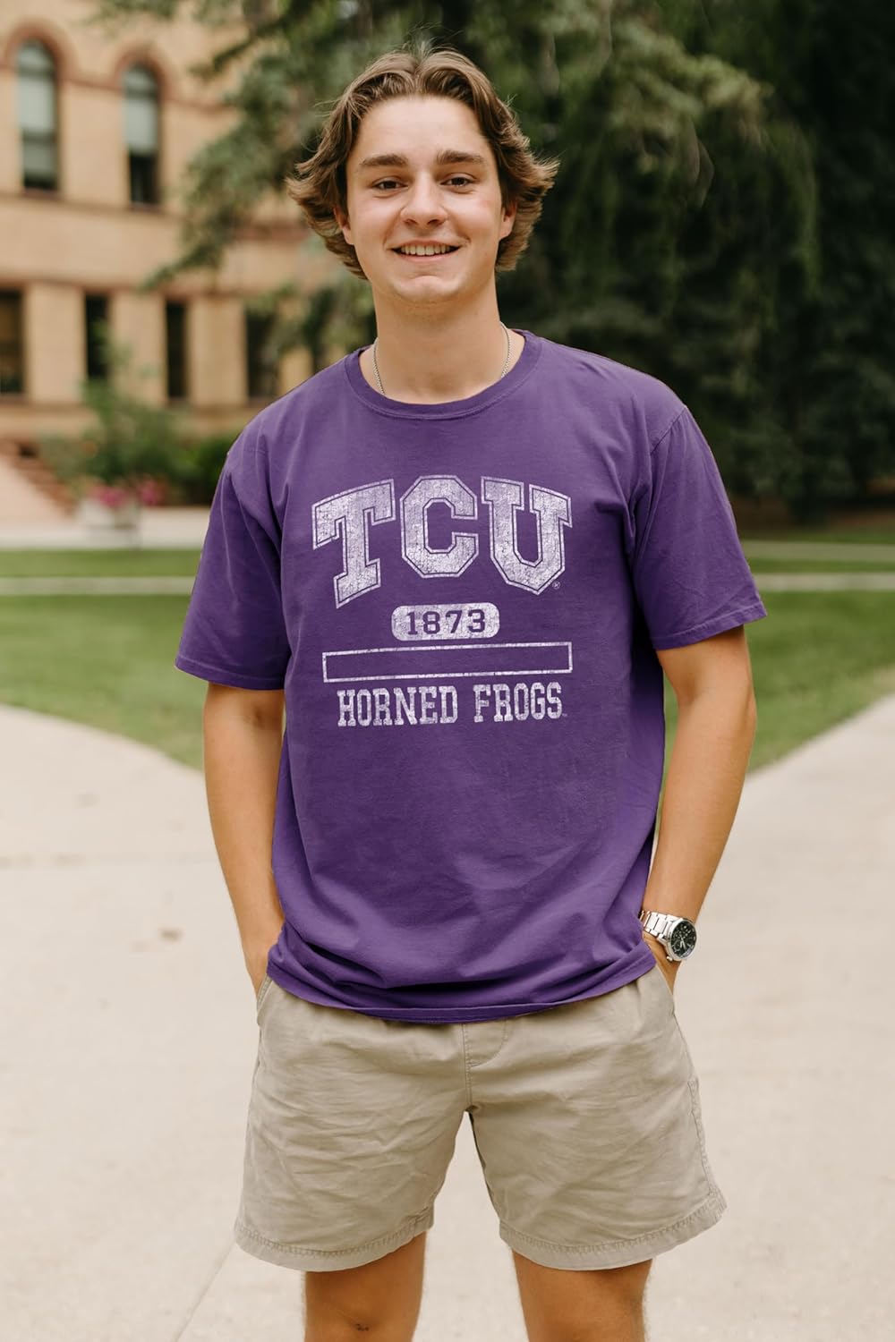 Blue 84 NCAA Unisex-Adult NCAA Officially Licensed T-Shirt Team Color Dyed Ringspun - Image 3