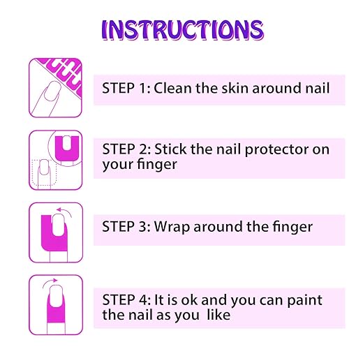 Miniatura 2 de Outus 150 unidades de protectores de esmalte de uñas en forma de U, adhesivos a prueba de derrames, despegar para bricolaje