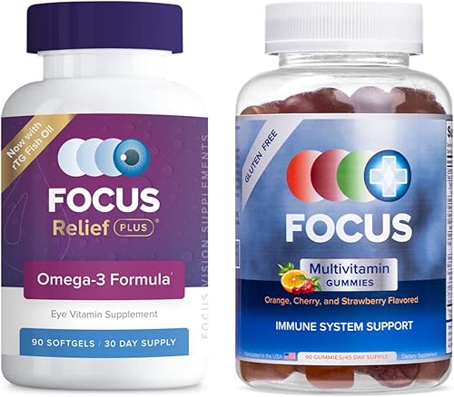 Focus Relief Plus & Focus Multivitamínico  Paquete variado diario de vitaminas  Apoya la salud general  Suplemento de alivio para ojos secos