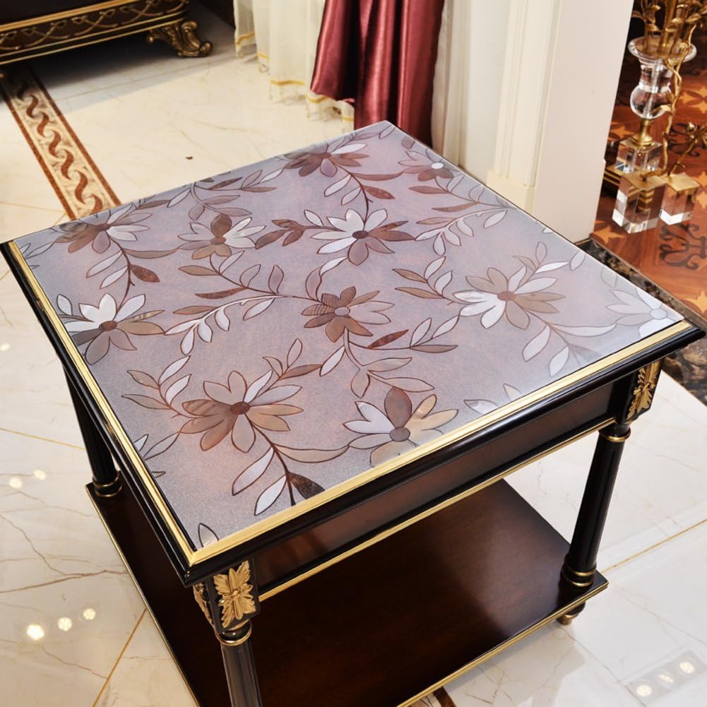 Pvc table cloth waterproof Burn-proof Oil-proof Disposable Soft glass Matte table mat Coffee table pad table cloth crystal plate-A 80x130cm(31x51inch)