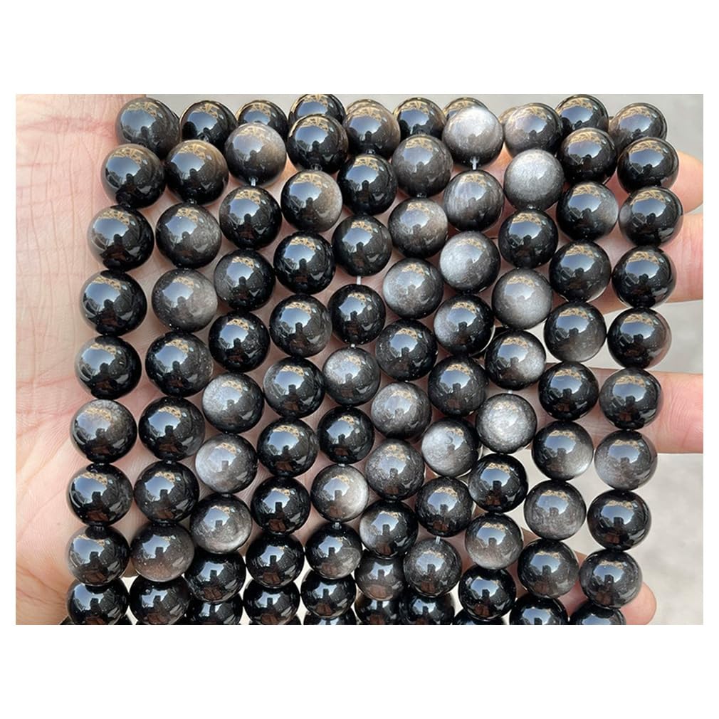 Perles en vrac noires de 12 mm en véritable pierre fine pour colliers