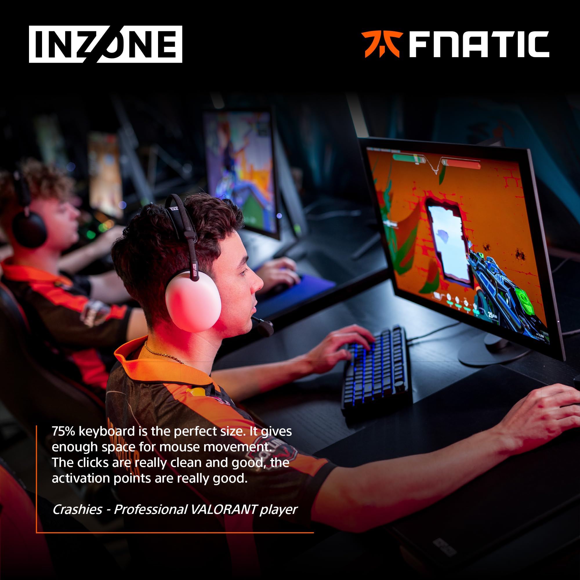 Sony INZONE KBD-H75 75% Wired Aluminum Chassis Gaming Keyboard, Hall-Effect Switch, Rapid Trigger, Adjustable Actuation Point, 8000 Hz Polling Rate, RGB Lighting, Volume Dial