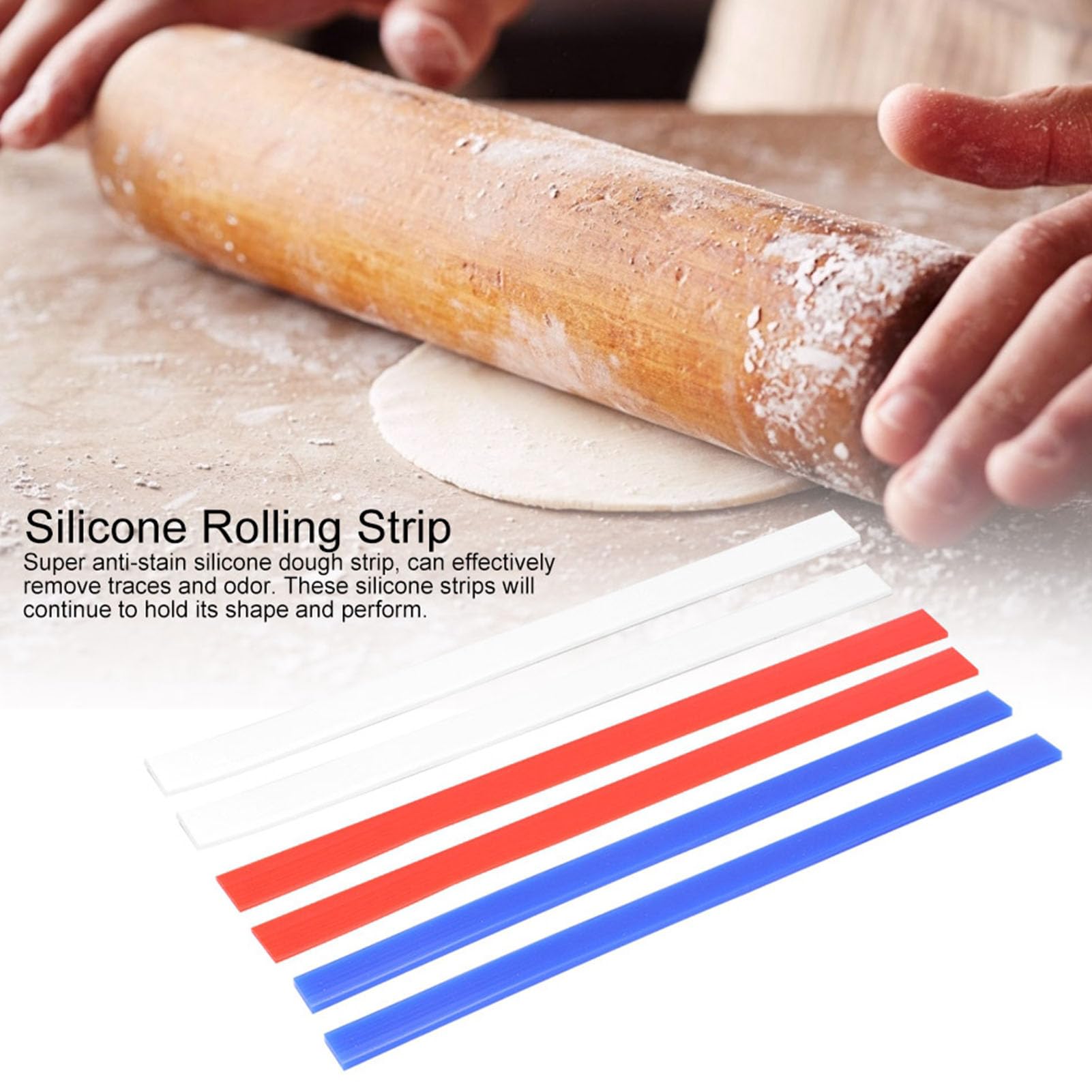 Tira de silicona para rodar, 6 unidades de guías de rodillo de silicona de 2/4/6 mm, guías de rodillo para guía de grosor, pastelería, galletas, cocina, restaurante