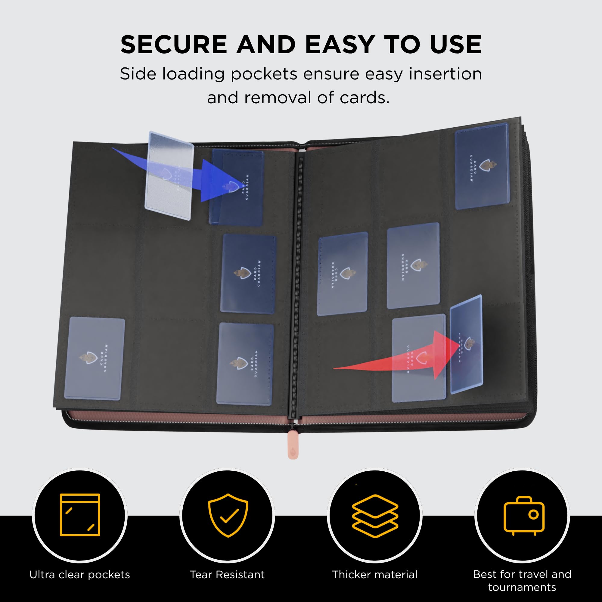 Amazon.com: Card Guardian - 9 Pocket Premium Binder with Zipper